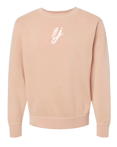 "J" Feather Logo Crew Neck - Dusty Pink