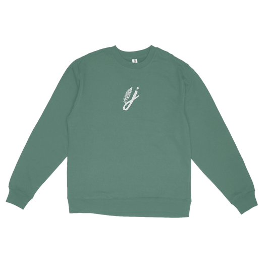 "J" Feather Logo Crew Neck - Evergreen