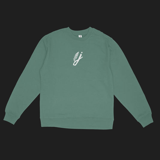 "J" Feather Logo Crew Neck - Evergreen